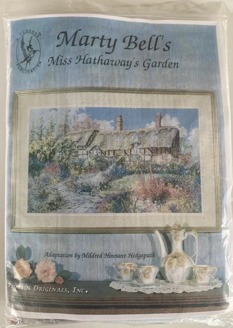 VINTAGE MARTY BELL'S Miss Hathaway's Garden complete cross stitch kit
