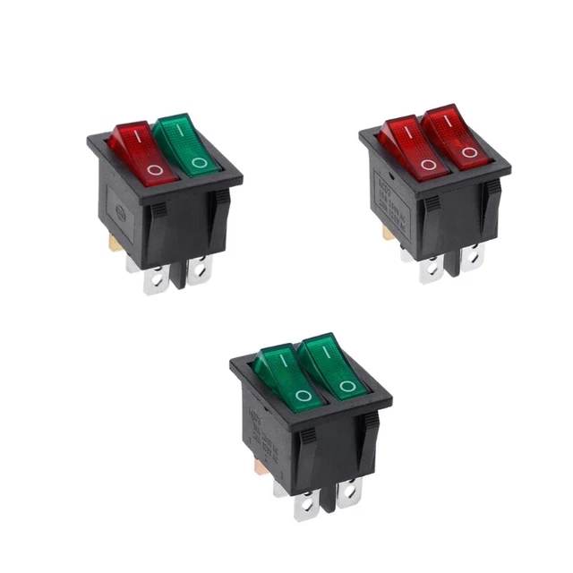 ROCKER SWITCH 6 Pin On-Off With Green Light 20A 125V AC $6.96 - PicClick AU
