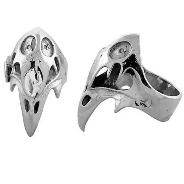 Sterling Silver Biker Vulture Skull Ring