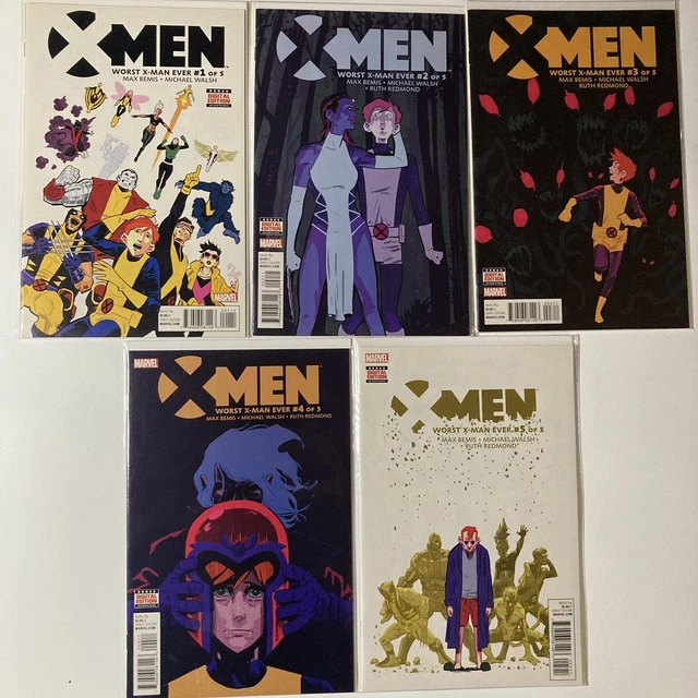 X-Men Worst X-Man Ever #1-5 Full Run Complete Series Set Marvel 2016 Bemis Walsh