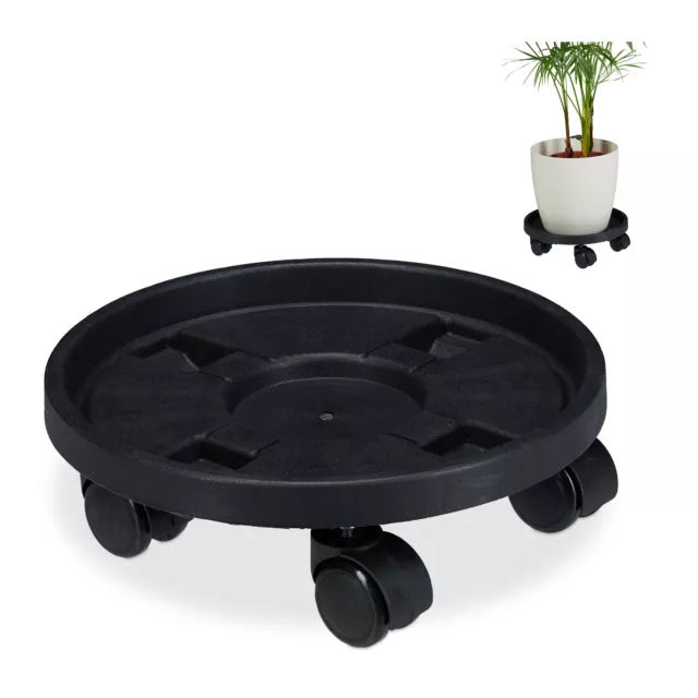 Plateau pour plantes, 2 dessous de plantes avec roulettes, support avec roulette