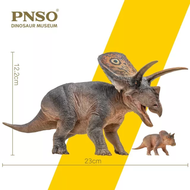 PNSO 1:35 Torosaurus Aubrey Dabei Model Ceratopsia Dinosaur Animal Figure Toy