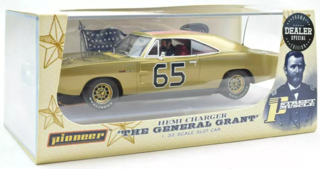 Pioneer "The General Grant" Gold '69 Dodge Charger DPR 1/32 Slot Car P098-DS