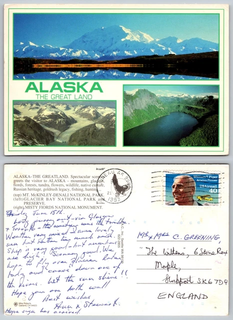 c20115 The Great Land  Alaska USA  postcard 1993 stamp