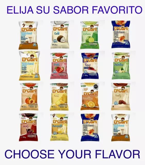 Paquete de 2 paquetes de postres de gelatina/paquetes de gelatina/elige tus sabores 4,2 oz