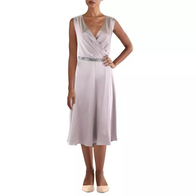 Lauren Ralph Lauren Womens Satin Sleeveless Cocktail and Party Dress BHFO 4305