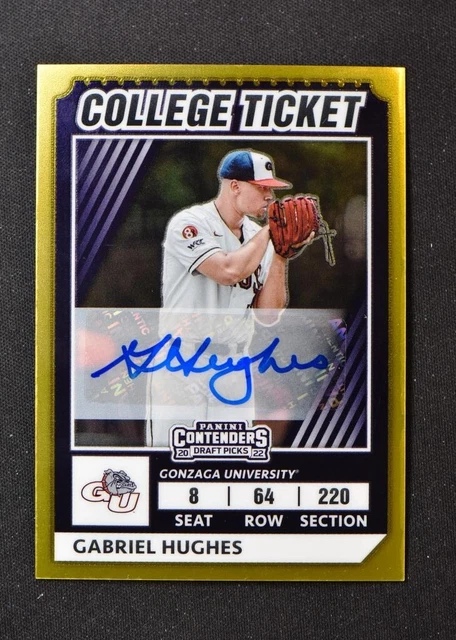 2022 Elite Extra Edition College Tickets Optic Signatures #13 Gabriel Hughes /99