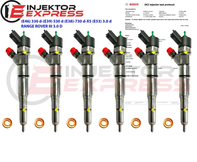 0445110047 7785984 6x Einspritzdüse Injektor BMW E39 E46 330d 530d X5 730d