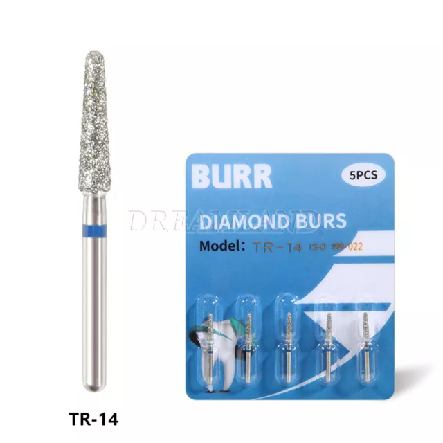 Dental Diamond Burs FG 1.6mm for Fast High Speed Handpiece 5pcs/kit  TR-14