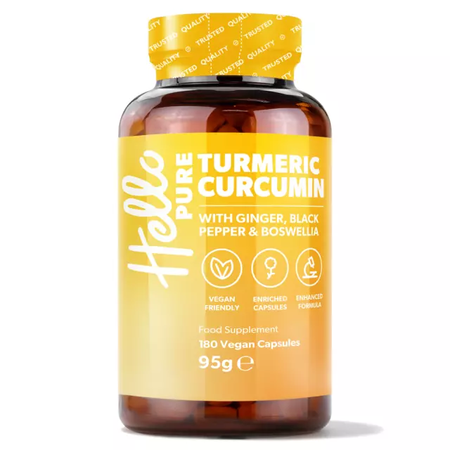 Turmeric Capsules 5000mg + Ginger + Black Pepper + Boswellia  - 180 Tablets