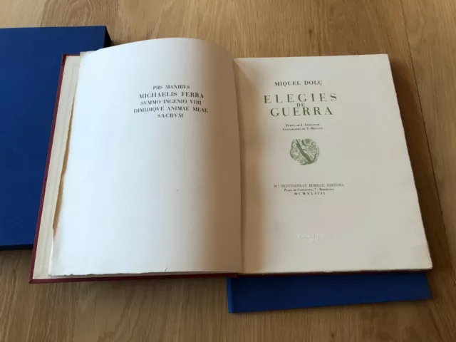 Livre Elegies De Guerre - Miquel Dolç - Contient 11 Lithographies - Catalan