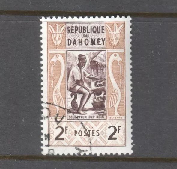 Republique Of Dahomey 1961 2 Franc Wood Sculptor Stamp - Used & Cancelled