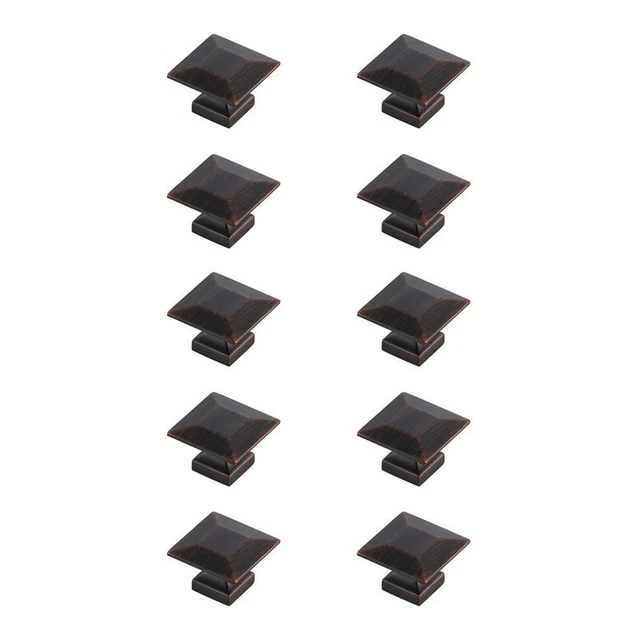 Elegant Decor Cecil 1.3" Square Zinc Alloy Knob Multipack in Bronze (Set of 10)