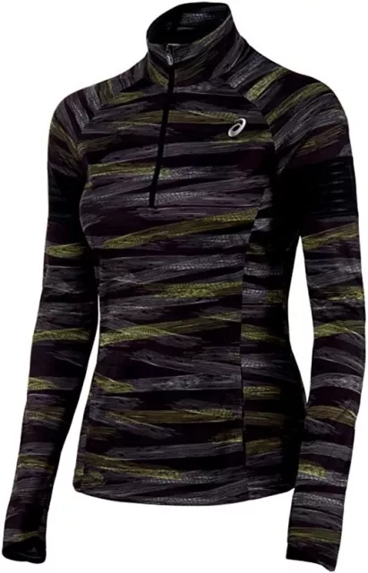 ASICS Women's Lite-Show Half-Zip Long-Sleeve Running Top-Black, Medium