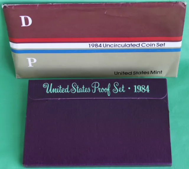 1984 Proof and Uncirculated Annual US Mint Coin Sets PDS 15 Coins Complete Sets