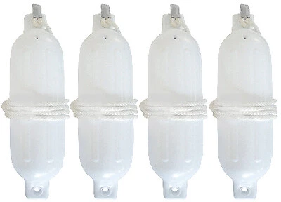 Seachoice 79291 Twin Eye Ribbed Fender Kit (Includes 4ea 4.5" x 16" White Fende