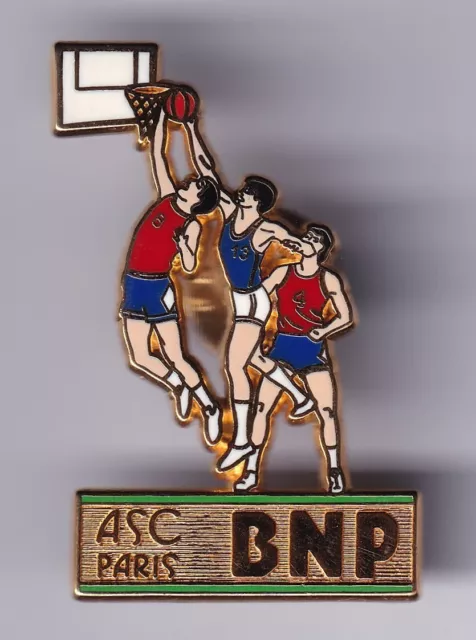 Rare Pins Pin's .. Banque Bank Bnp Paribas Asc Sport Culture Team Basket ~Fl
