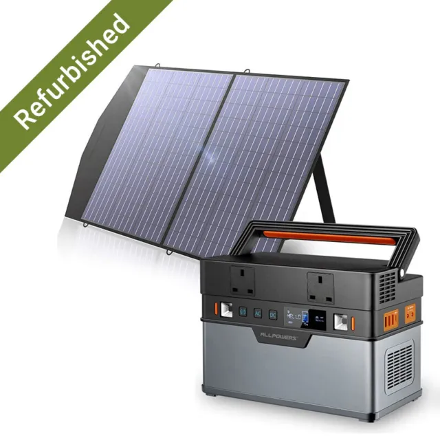 ALLPOWERS 700W Solar Power Station Portable Generator With 100W Solar Panel Camp