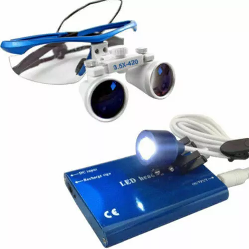 Portable Dental Lupenbrille Kopflupe LED Headlight Brillenlupe Loupes Magnifier