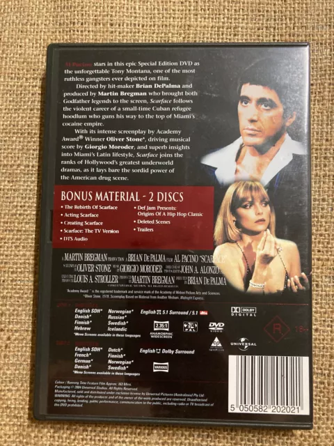 Dvd Film Movieal Pacino Scarface 2 Disc Special Edition Classic 2