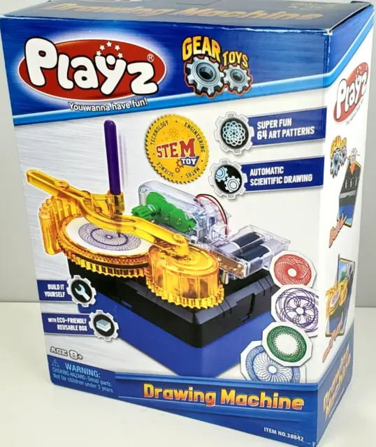 PLAYZ Drawing Machine Build It Yourself Automatic S.T.E.M. Gear Toy