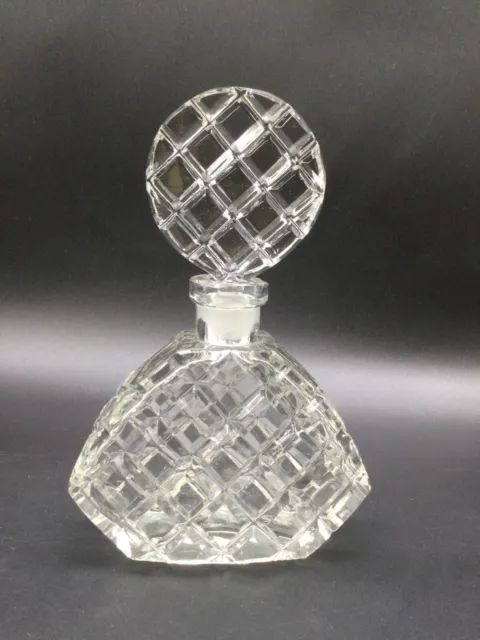Vintage Perfume Bottle Decanter Cut Glass Faceted