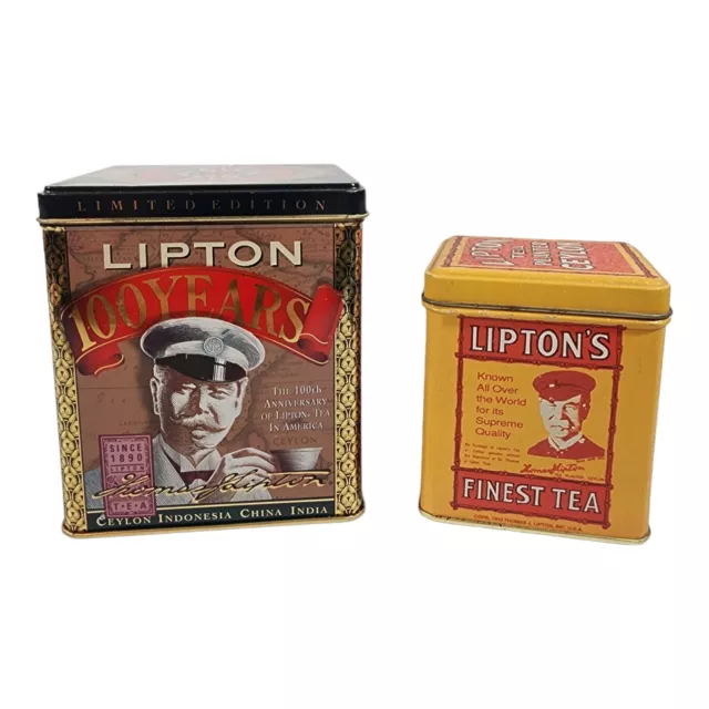 Lipton Tea Planter Ceylon Vintage Retro Advertising Tin Bristol Ware & 100 Years