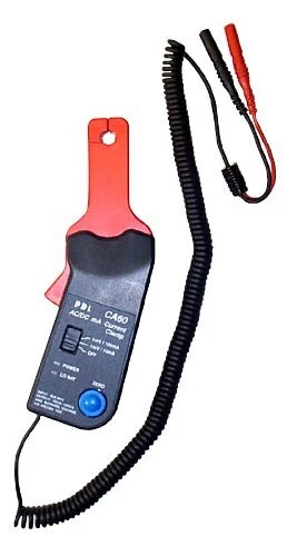 Handheld 60 Amp AC/DC Current Clamp Probe Red Zero/Calibration Function