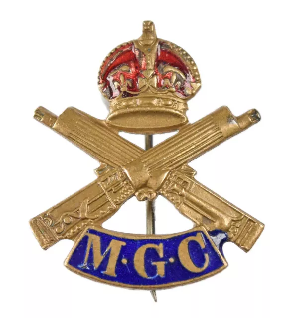 World War One The Machine Gun Corps MGC Regiment Enamel Sweetheart Brooch Badge