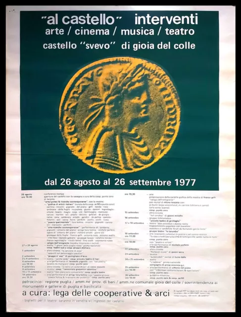 1977 * Manifesto, Poster Arte "Al Castello SVEVO di Gioia del Colle" Italia (B)