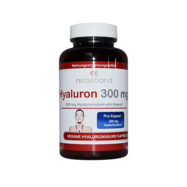 Hyaluronsäure Kapseln 180 Kapseln a 300mg Hyaluron - Gelenke Haut - Anti Aging