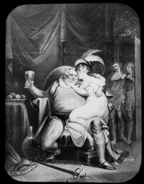 Magic Lantern Slide KISS THEE WITH MOST CONSTANT HEART C1890 SHAKESPEARE