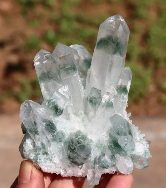 291g New Find Green Phantom Quartz Crystal Cluster Mineral Specimen Healing
