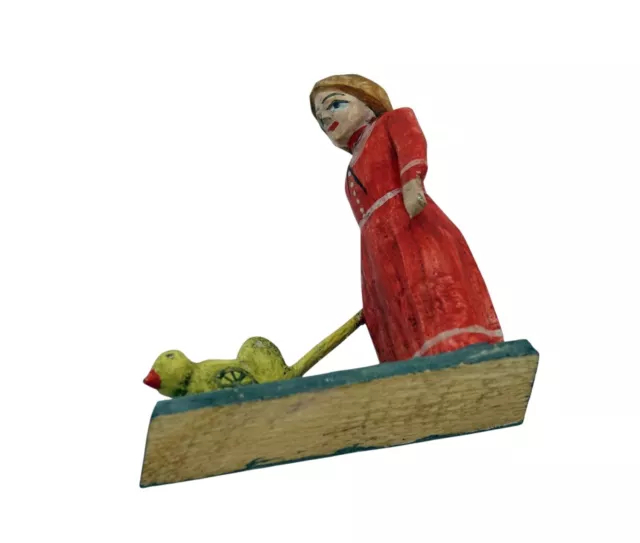 Grulicher Krippenfigur, Mädchen mit Schiebetier > 10 cm <  (# 15443) 3