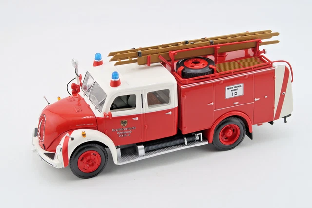 Miniature Minichamps 1:43 Hanomag Kurier Camion De Pompiers Dortmund 1958, Neuf