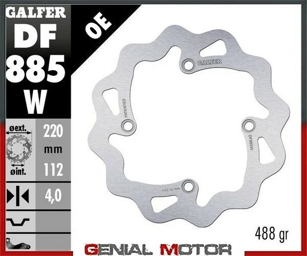 Disque De Frein Galfer Wave 180 Mm - Pour VTT, VAE - Léger Et Fixe (6 Trous)