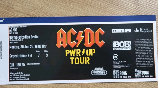 AC/DC TICKETS 2025 berlin EUR 120,00 - PicClick DE