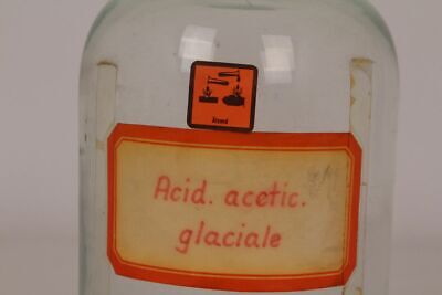 Apotheker Flasche Medizin Glas klar Acid. Acetic. Glaciale alt ohne Korken 4