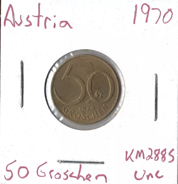 Coin Austria 50 Groschen 1970 KM2885, combined shipping