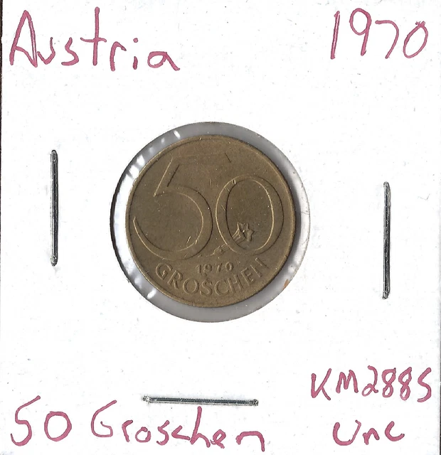 Coin Austria 50 Groschen 1970 KM2885, combined shipping