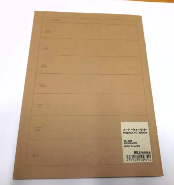 muji schedule note  weekly  note book Japan A5 32P