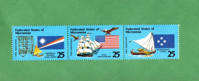 Micronesia 126A Mnh Strip Compact Of Free Association With United States