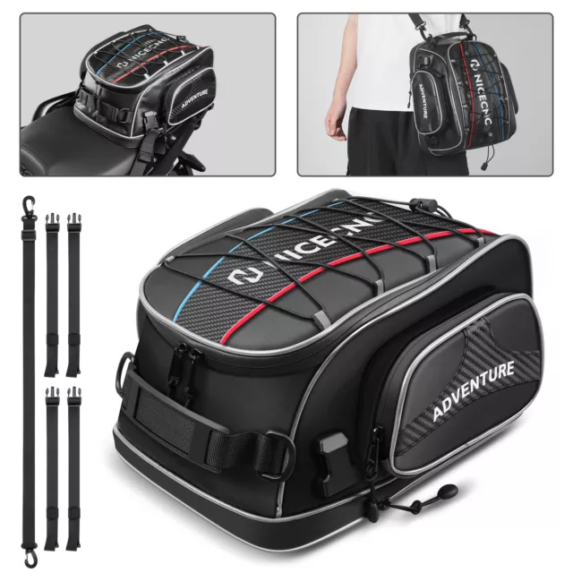 NICECNC Motorcycle Tail Bag Waterproof Luggage Bag Seat Bag Motorbike Saddle Bag