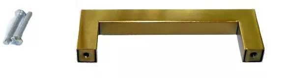 BULK BUY 4 x KITCHEN CABINET DRAWER PULL CUPBOARD SQUARE HANDLE - SATIN BRASS 2