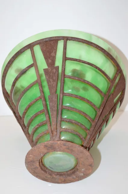 *COUPE ART DECO PATE DE VERRE DAUM NANCY France et  FER forge  LOUIS MAJORELLE