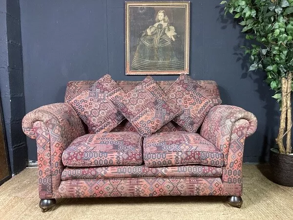 20thC ANTIQUE DROP ARM 2 SEATER SOFA-POSSIBLE RE-UPHOLSTERY - DELIVERY AVAILABLE