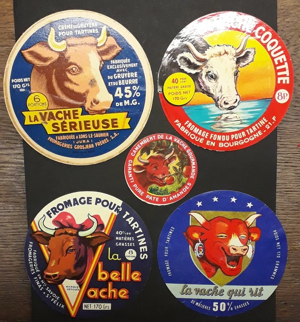 ETIQUETTES DE FROMAGE Pour Tartines "La Vache Qui Rit" "La Vache Serieuse" EUR 25,00