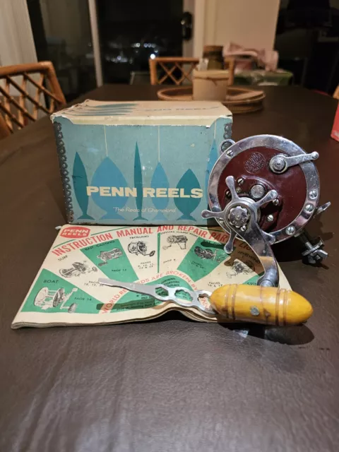 Penn 4/0 Senator 113H Vintage Fishing Reel 1966 In Box with Instructions