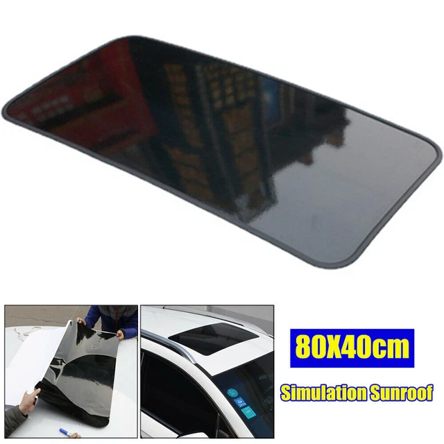 1×Car SUV Roof Decorative Panoramic Skylight Cover Film Sticker Sunroof 80x40CM