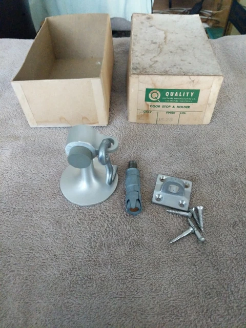 Vintage Quality Hardware Manufacturing Co. Door Stop/Bumper and Holder NOS